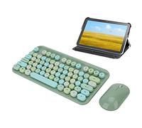 Ensemble Clavier et Souris sans Fil ADITAM, Clavier rétro 75 Touches, USB, Pleine Taille, 1600 DPI, pour tablettes Portables, Prise en Charge Win/Android/OS, QWERTY (Vert) Double The Comfort