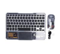 Ensemble Clavier et Souris sans Fil Bluetooth, Ensemble Clavier et Souris sans Fil, 7 Couleurs, Effet de Lumière Respiratoire, Clavier éclairé de Type C