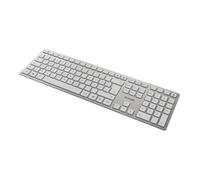 CHERRY Clavier-souris DW 9100 SLIM – Sans fil 2,4 GHz & Bluetooth 4.0 – US (symbole €) Blanc/Argent
