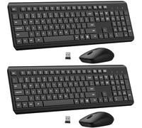 Ensemble clavier et souris sans fil, clavier et souris ergonomiques silencieux, longue durée de vie, souris optique, souris sans fil 2,4 G sans décalage pour ordinateur, Mac, ordinateur portable, PC