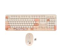 Ensemble Clavier et Souris sans Fil, Clavier Rétro Pleine Taille 2,4 GHz avec Souris Mignonne, Clavier et Souris USB sans Fil Réglables 3 DPI, pour Windows 2000/ME/XP/7/8/10/VIST