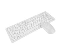 Ensemble clavier et souris sans fil, Clavier sans fil ultra-fin 2.4G avec souris, Clavier ultra-fin avec 108 touches Disposition multifonction, Convient pour PC/ordinateur portable/Smart TV(blanc)