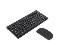 Ensemble Clavier et Souris sans Fil, Clavier USB sans Fil 2,4 G et Peigne de Souris Silencieux avec Récepteur USB et Couvercle, étanche, 2 Piles AA, Indicateur LED, pour (Black)