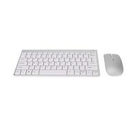 Ensemble Clavier et Souris sans Fil, Clavier USB sans Fil 2,4 G et Peigne de Souris Silencieux avec Récepteur USB et Couvercle, étanche, 2 Piles AA, Indicateur LED, pour (Silver)