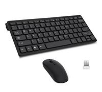 Ensemble clavier et souris sans fil - Design efficace et fin, conçu sur mesure pour Acer, Dell, Lenovo, HP Desktop PC - Noir [KM01]