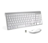 Ensemble Clavier et Souris sans Fil, Ensemble Clavier et Souris USB, Dongle 2,4 GHz pour Ordinateur Portable, Touches élégantes en Ciseaux, Design Ultra Fin et élégant pour Windows/Linux/OS X
