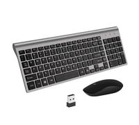 Ensemble Clavier et Souris Sans Fil - LUNAVO - QWERT TD® - Bluetooth - USB 2.4GHz - 1600 dpi