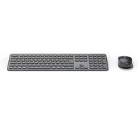 Ensemble Clavier Et Souris Sans Fil (Multi-Appareils 2,4 Ghz Via Récepteur Usb + 2 X Bluetooth Pour Pc, Ordinateur Portable, Tablette, Portée De 10 M, Disposition Qwerty Allemande, Pas De Bruit