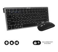 SUBBLIM SilentTouch, clavier et souris Bluetooth, récepteur USB RF 2.4G, compact pour ordinateur portable et ordinateur, technologie SilentTouch, clavier espagnol, noir