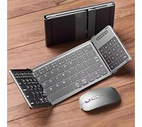 Ensemble clavier et souris sans fil pliables avec pavé tactile et pavé numérique, kit compact portable pour tablettes, ordinateurs portables et PC