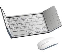 Ensemble clavier et souris sans fil pliables avec pavé tactile et pavé numérique portable pour tablettes et ordinateurs portables