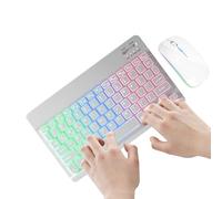 Ensemble Clavier et Souris sans Fil - Rétroéclairage coloré, Clavier 7 Couleurs avec 2 Modes d'éclairage, clavieret Souris de Jeu sans Fil rétroéclairage Arc-en- | Claviers d'ordinateur pour l'éc