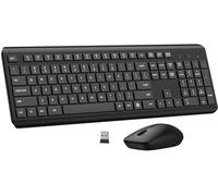 Ensemble clavier et souris sans fil, souris ergonomique et silencieuse, longue durée de vie, souris optique, souris sans fil 2,4 G sans décalage pour ordinateur, Mac, ordinateur portable, PC, Windows