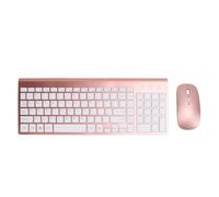 Ensemble Clavier et Souris sans Fil, Souris sans Fil 2,4 G, 102 Touches, Clavier sans Fil avec Adaptateur USB pour Appareils Mobiles, Tablettes PC (Or Rose)