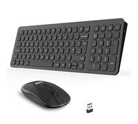 Ensemble clavier et souris sans fil, souris USB sans fil et claviers d'ordinateur compact, disposition britannique QWERTY pour ordinateur portable HP/Lenovo et Mac - Argenté