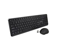 V7 CKW350US - Ensemble clavier et souris - 100% - full size - sans fil - 2.4 GHz - QWERTY - US - noir G