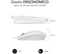 Ensemble clavier et souris Subblim Combo Business Slim Silent / Blanc