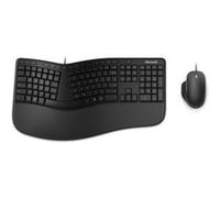 Ensemble clavier Noir et souris filaire ergonomique Noir Microsoft