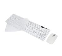 Ensemble Clavier Souris, Connexion à Distance sans Fil 10 M, Conception Ergonomique, Combinaison Touche et Souris Smart Sleep, avec Film pour Clavier, pour iOS/Windows/Android(Blanc)