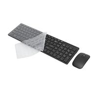 Ensemble Clavier Souris, Connexion à Distance sans Fil 10 M, Conception Ergonomique, Combinaison Touche et Souris Smart Sleep, avec Film pour Clavier, pour iOS/Windows/Android(Noir)