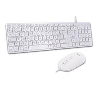 Ensemble Clavier Souris Mac Filaire Blanc - Clavier Apple Azerty Fr Silencieux & Souris 2400 Dpi - Design Ultra-Slim - Touches Cisea