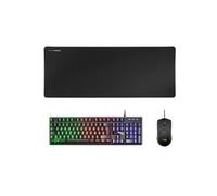 Mars Gaming – Combo MCPXBPT Clavier H-Mech rétroéclairé Souris 10000 DPI Tapis XXL Portugais Noir
