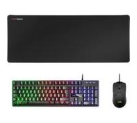 Mars Gaming MCPXBPT, Portugais, Combo Gaming 3en1 avec Clavier H-Mech Rétroéclairé, Souris Ultralégère 10000 DPI avec Logiciel, Tapis XXL, Compatible PC, PS4, PS5, Xbox, Noir