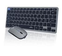 Bluestork - Pack Mini V2 Clavier Souris Sans Fil Rechargeable - Clavier sans fil AZERTY, Format Compact & Souris 1600 DPI - Double Connexion : 2.4 GHz & Bluetooth - Autonomie 80H - Windows/Android/iOS