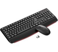 Ensemble Clavier Souris Sans Fil, Configuration Azerty Français, Combo Clavier Souris Ergonomique 2.4 Ghz Avec Clavier Numérique De Pleine Taille Pour Ordinateur Portable/Pc-Noir Jq725 Dc011