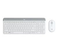 Logitech MK470 Slim Combo Clavier et Souris sans Fil Compacte, Ultra Silencieux, 2,4 GHz USB, Plug n' Play, pour Windows - Blanc