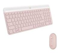 Ensemble Clavier Souris Sans fil Logitech MK470 Slim Silencieu AZERTY Rose G