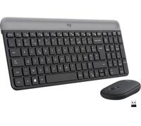 Ensemble Clavier Souris - Sans fil - Logitech - MK470 Slim - Silencieux - AZERTY - Noir