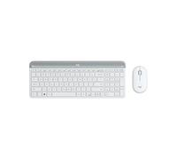 Logitech MK470 Slim Combo Clavier et Souris sans Fil Compacte, Ultra Silencieux, 2,4 GHz USB, Plug n' Play, pour Windows - Blanc