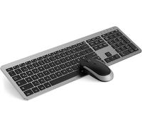 Ensemble clavier-souris sans fil SK38-3, ultra-plat, rechargeable. Touches silencieuses, housse silicone incluse. Connexion 2,4 GHz jusqu'à 8 m. Compatible PC, portable, Smart TV. Disposition QWERTZ.