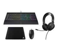 Ensemble Clavier, souris, tapis de souris et casque Corsair HS35 V2 Stereo + K55 PRO + M55-WIRED + MM250 XL