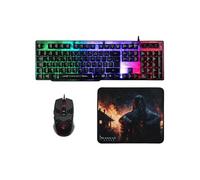 Ensemble Clavier Souris Tapis Gaming Barbarian AZERTY Filaire
