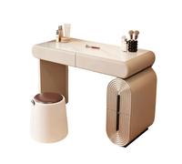 Ensemble Coiffeuse avec tiroirs de Rangement, Tabouret, Plateau en Pierre, Bureau et Table de Chevet. Idéal for Les Chambres et Les dressings de Filles. Style Moderne. Bois (80/100/120 cm).(120)