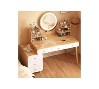 Ensemble coiffeuse blanche avec lumière LED, 4 tiroirs, miroir de rangement, coiffeuse en bois pour chambre à coucher, 100 cm, frisiertisch, bureau de beauté