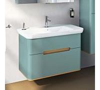 Ensemble coiffeuse VitrA Sento 65878 98 x 48,5 x 67,5 cm, 2 tiroirs à extension complète, vert fjord mat, décor