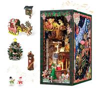 Ensemble coin lecture sur le thème de Noël - Puzzle 3D en bois, mini-décoration d'étagère, parfait pour décorer un coin lecture.