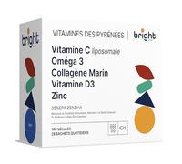 Ensemble: Collagène Marin + Oméga-3 + Vitamine C Liposomale + Vitamine D3 + Zinc 25 mg - Haut Dosage | Soutient le système immunitaire, la peau et les articulations | 28 Sachets Quotidiens