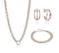 Ensemble collier bracelet et boucles d'oreilles femme Isabella Ford Chelou - rose gold - TU