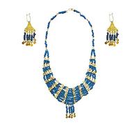 Ensemble collier égyptien et boucles d'oreilles assorties - Bijoux de l'Égypte ancienne en argile du Nil et teintures végétales fabriqués à la main par des artisans, standard, Boue, Pas de gemme