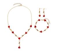Ensemble collier et boucles d'oreilles à motif floral pour femme - Accessoires élégants sur le thème des fleurs - Accessoire à porter au quotidien
