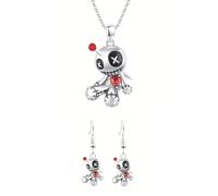 Ensemble collier et boucles d'oreilles en forme de jouet énigmatique - Collier et boucles d'oreilles excentriques - Pour un usage quotidien