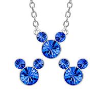 Ensemble collier et boucles d'oreilles en laiton pour le mois de naissance avec Mickey Mouse, Laiton
