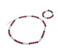 Ensemble Collier et Bracelet de Baseball en Perles Beaux Bijoux en pour Hommes et Garçons Fans de Baseball Collier Confortable de 60 Cm et Bracelet de 20 Cm