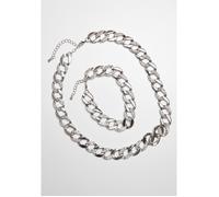 Ensemble collier et bracelet - Urban Classics - Argent - 2 pièces - Cristal - Homme