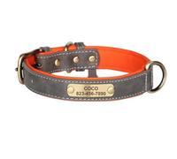 Ensemble Collier et Laisse personnalisés for Chien, Collier en Cuir PU avec Plaque signalétique gravée Gratuite, for Chiens de Petite, Moyenne et Grande Taille(Gray Collar,XS)