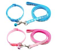 Ensemble Collier et Laisse pour Chien, 2 Pièces, Souple et Respirant, Collier pour Chiot Réglable, Avec Boucle Anti-étranglement, Animal Naissance Identification, pour chiots, chiens de petite taille